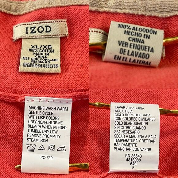 Izod Crewneck Sweater | Salmon Argyle - Picture 10 of 12
